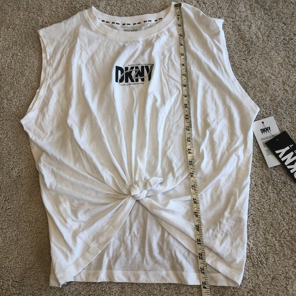 NWT DKNY Women's Logo Sport White Tank Top Tee - Picture 10 of 10